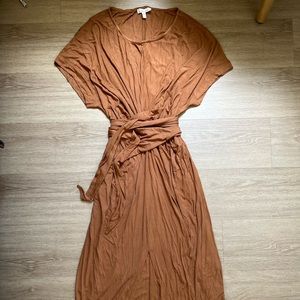 Rust-Colored Wrap Dress